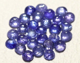 5 Pieces AA Natural Tanzanite Cabochons Lot 4mm to 4.5mm Round Shape Genuine Tanzanite Gemstone Cab Loose Stones Smooth Gems Cabs C-16985