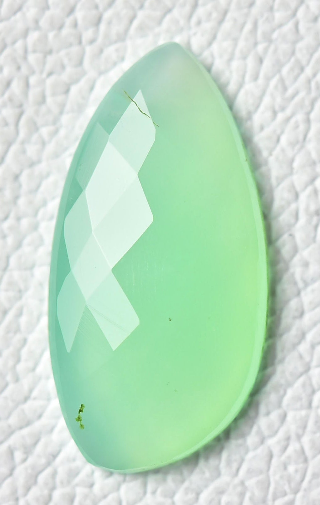 1 Piece Natural Chrysoprase Faceted Loose Stones 17x34mm Fancy