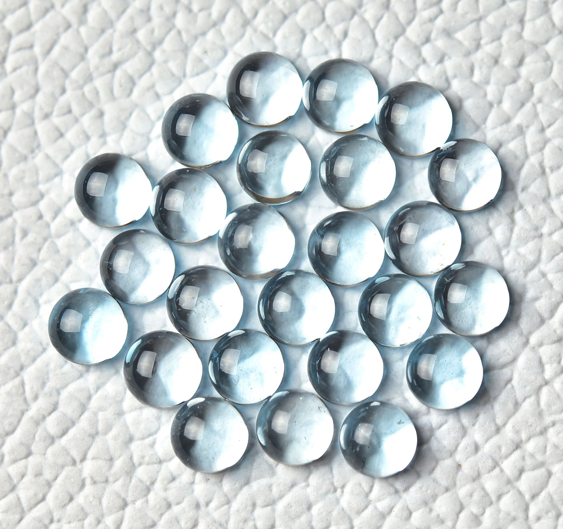 5 Pieces Natural Blue Topaz Sky Gemstones Cabochons Lot 5mm