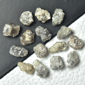 4.25 Carats Gray Raw Diamond 5 Pieces 4.5-7mm Natural Rough Diamonds Loose Uncut Raw Gemstones For Jewelry C-22093 image 1