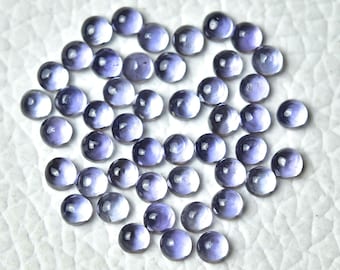 10 Pieces Natural Iolite Cabochons Gemstone Lot 2.6mm to 2.8mm Round Shape Blue Iolite Gems Cabs Loose Gemstones Smooth Cabochon C-20968