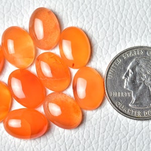 5 Pieces Natural Carnelian Cabochons Lot 10x14mm Oval Shape Genuine Carnelian Gemstones Cabs Smooth Gems Loose Stones 5342 image 5