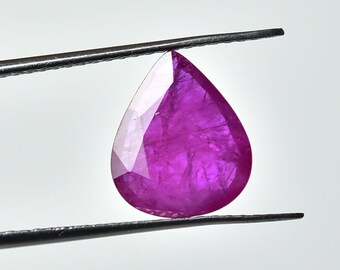 2.10カラット 天然ルビー ファセットカット宝石 9x10.7mm ペアシェイプ 