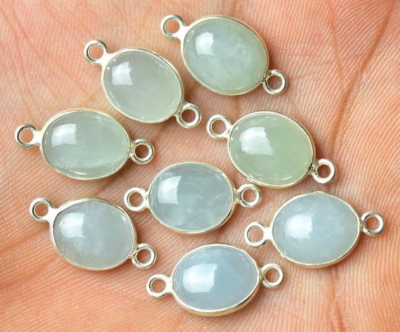アクアマリン シルバーメッキコネクタ 9.5x11.5 mm から 10 x 12 mm