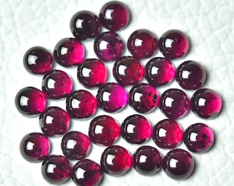 15 Pieces Natural Garnet Cabochons Lot 4mm Round Shape Natural Garnet Gemstones Cabochon Loose Gems Stone Smooth Semi Precious Cabs C-19242