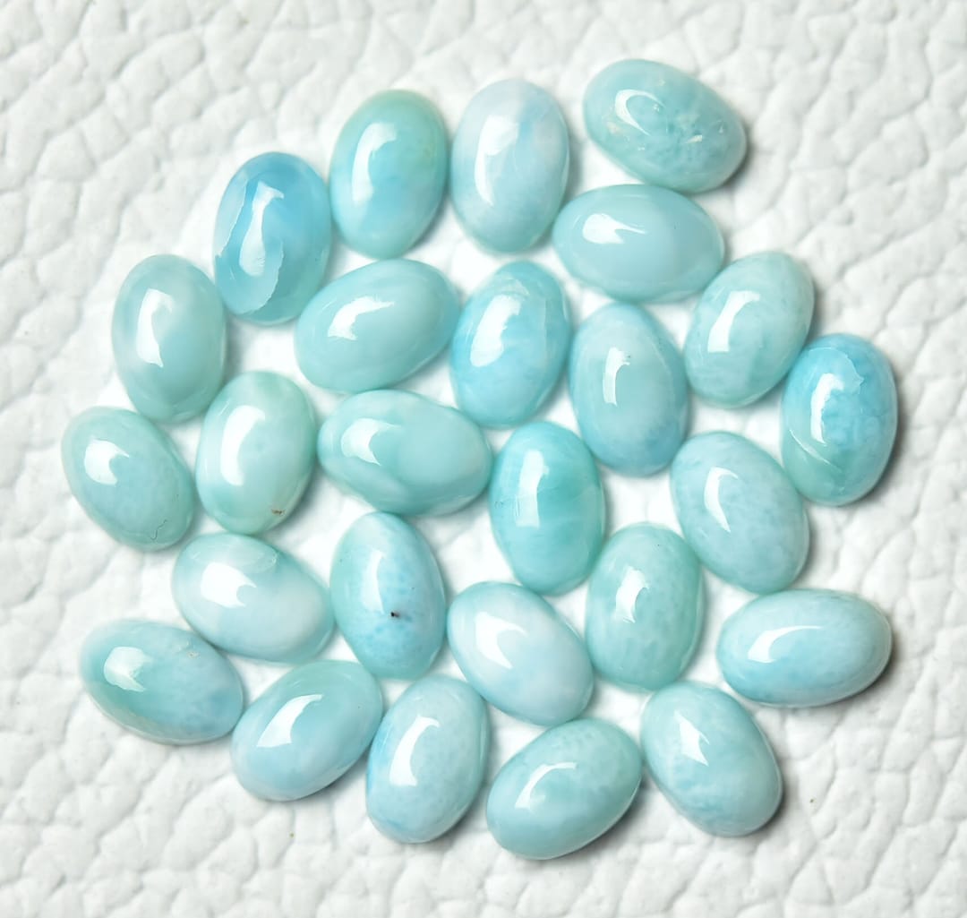 Cabochón Larimar Dominicano Caribe Azul Cielo preciosas piedras( 8 g