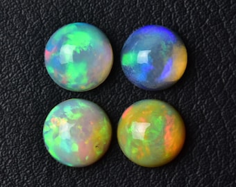 Natural Ethiopian Opal Cabochon Gemstone 7.8mm 8mm Round Shape Welo Fire Opal Smooth Cab Loose Gemstone Cabochons Gem Stones Cabs C-20542