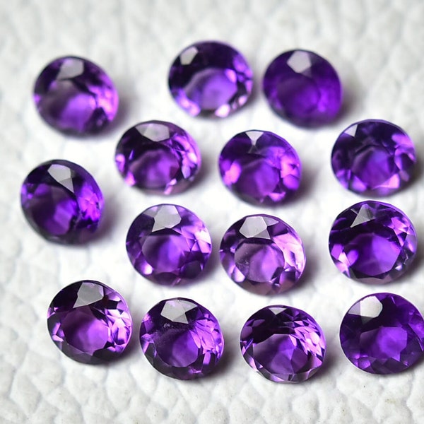 5 Pieces Amethyst Faceted Loose Gemstones Lot 5mm Round Shape Rare Amethyst Gemstone Cut Stone Semi Precious Gems Stones C-19311