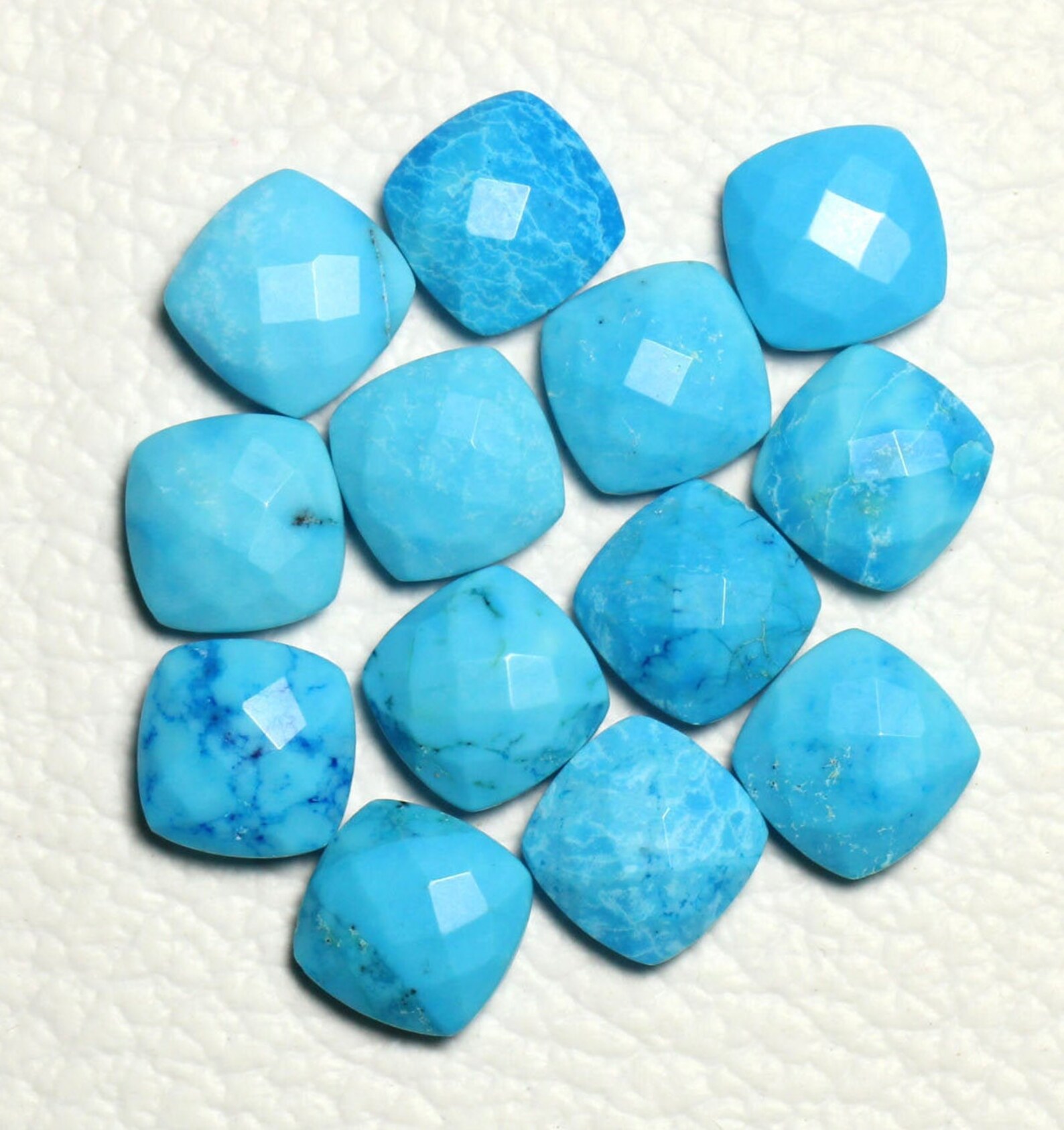 5 Pieces Lot Howlite Turquoise Faceted Loose Gemstones 9mm Etsy