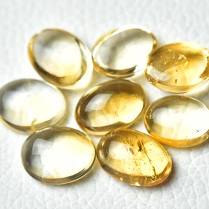 3 Pieces Natural Citrine Cabochons Lot 9x12mm to 10x13mm Oval Citrine Gemstones Cabs Smooth Loose Gemtone Semi Precious Cabochon C-20749