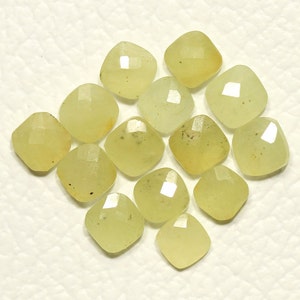 Lotto di 6 pezzi di zaffiro giallo naturale sfaccettato briolette da 5,5x5,5 mm a 6,5x6,8 mm a forma di cuscino, pietra preziosa rara di zaffiro taglio sciolto C-18557