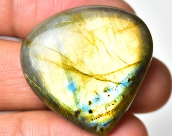 Natural Labradorite Cabochon 30x30mm Heart Shape Flashy Labradorite Gemstones Cabs Smooth Loose Stones Semi Precious Cabochon C-13329