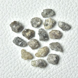 4.25 Carats Gray Raw Diamond 5 Pieces 4.5-7mm Natural Rough Diamonds Loose Uncut Raw Gemstones For Jewelry C-22093 image 5