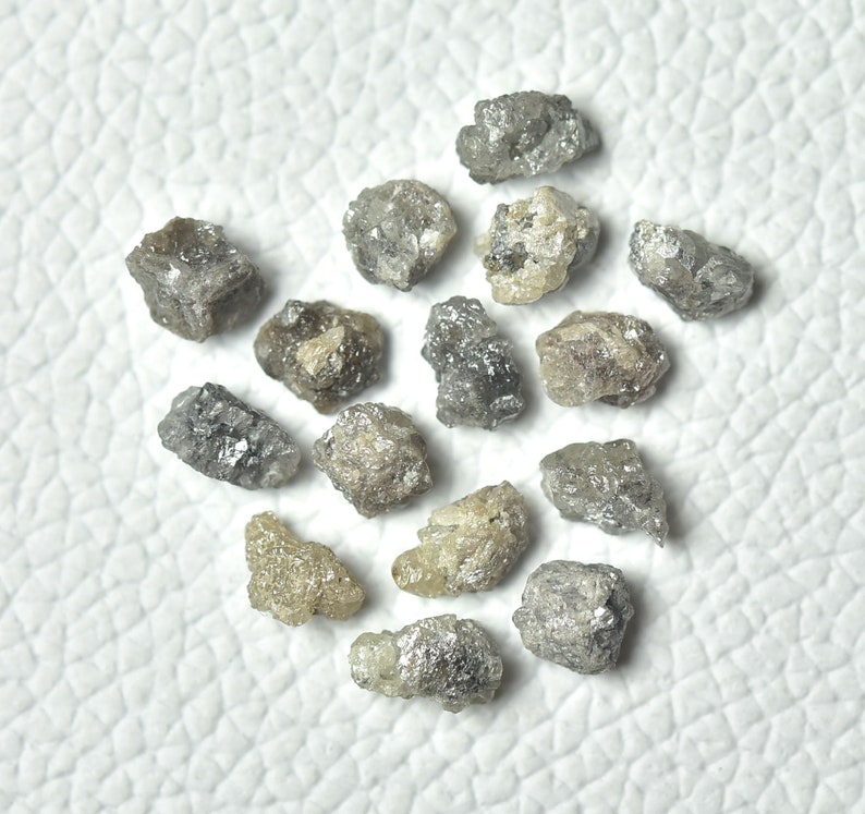 4.25 Carats Gray Raw Diamond 5 Pieces 4.5-7mm Natural Rough Diamonds Loose Uncut Raw Gemstones For Jewelry C-22093 image 5