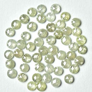 5 Pcs Natural Rose Cut Diamonds 2mm 2.2mm 2.5m Calibrated Round Shape Rare Faceted Loose Grey Diamond Flat Back Cabochon Gemstones C-22025