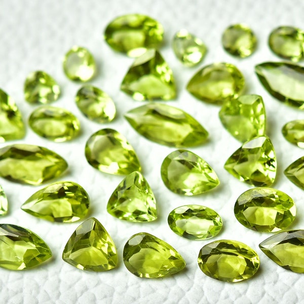 15 Pieces Natural Peridot Faceted Mix Shape Gemstones Lot Rare Peridot Cut Stones Gemstone Loose Stone Cut Green Gems Semi Precious C-12827