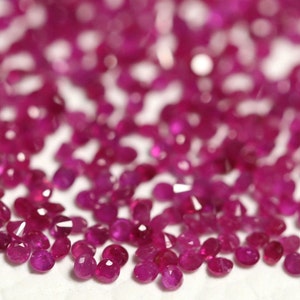10 Pieces Natural AA Ruby Faceted Loose Gemstones Lot 1mm Round Shape Genuine Ruby Gemstone Cut Stone C-20455