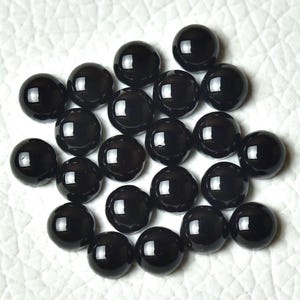 10 Stück Schwarzer Onyx Edelstein Cabochons 3mm 4mm 5mm 6mm Runde Form Schwarzer Chalcedon Lose Edelsteine Glatte Cabs Edelsteine Cabochon C-19720