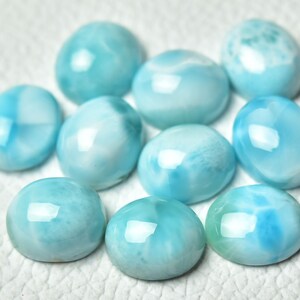 2 Pieces Genuine Larimar Cabochons Lot 10x12mm Oval Shape Natural Larimar Gemstones Cabs Smooth Gems Loose Stones Cabochon C-3241