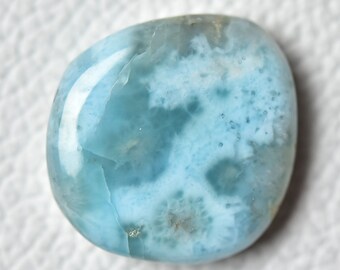1 Piece Natural Genuine Larimar Cabochon 22x24mm Odd Shape Larimar Gemstones Cabochons Smooth Gems Loose Stones Semi Precious Cabs C-14995