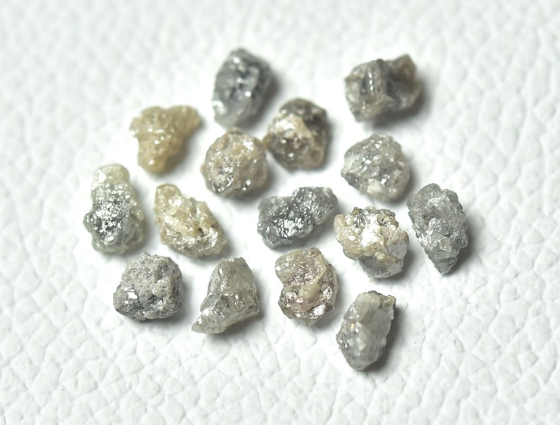 4.25 Carats Gray Raw Diamond 5 Pieces 4.5-7mm Natural Rough Diamonds Loose Uncut Raw Gemstones For Jewelry C-22093 image 3