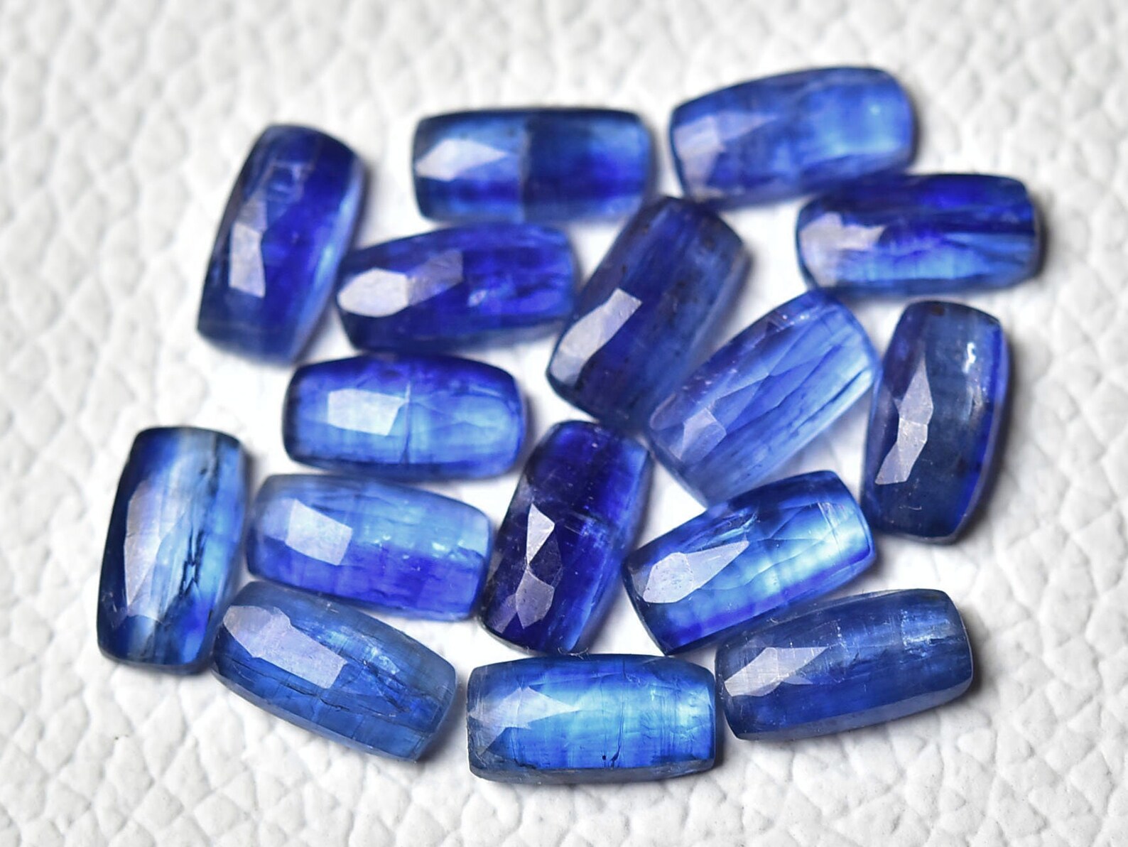 5 Pieces Natural Blue Kyanite Rose Cut Gemstones 4x8mm 5x10mm Rectangle ...