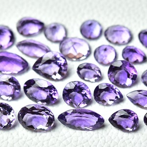 10 Pieces 20 Cts Mix Shape Amethyst Faceted Loose Gemstones Lot Natural Amethyst Gemstone Cut Purple Semi Precious Gems Loose Stones C-12826