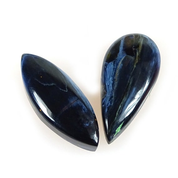 2 Pieces Natural Pietersite Cabochons Lot 10x24mm to 11x24mm Mix Shape Cabs Genuine Pietersite Gemstones Loose Stone Smooth Gems C-14722