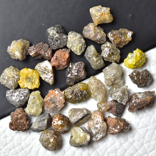 3 Carats Raw Diamond 4mm-5mm Gray Brown Loose Natural Diamonds Uncut Multi Color Rough For Jewelry Certificate Available C-21952