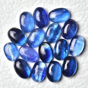 Natural Blue Kyanite Cabochons 6x9mm 7x9mm 7x10mm 8x10mm Oval Shape Genuine Blue Kyanite Gemstones Loose Gems Stones Smooth Cabochon C-6271 image 1