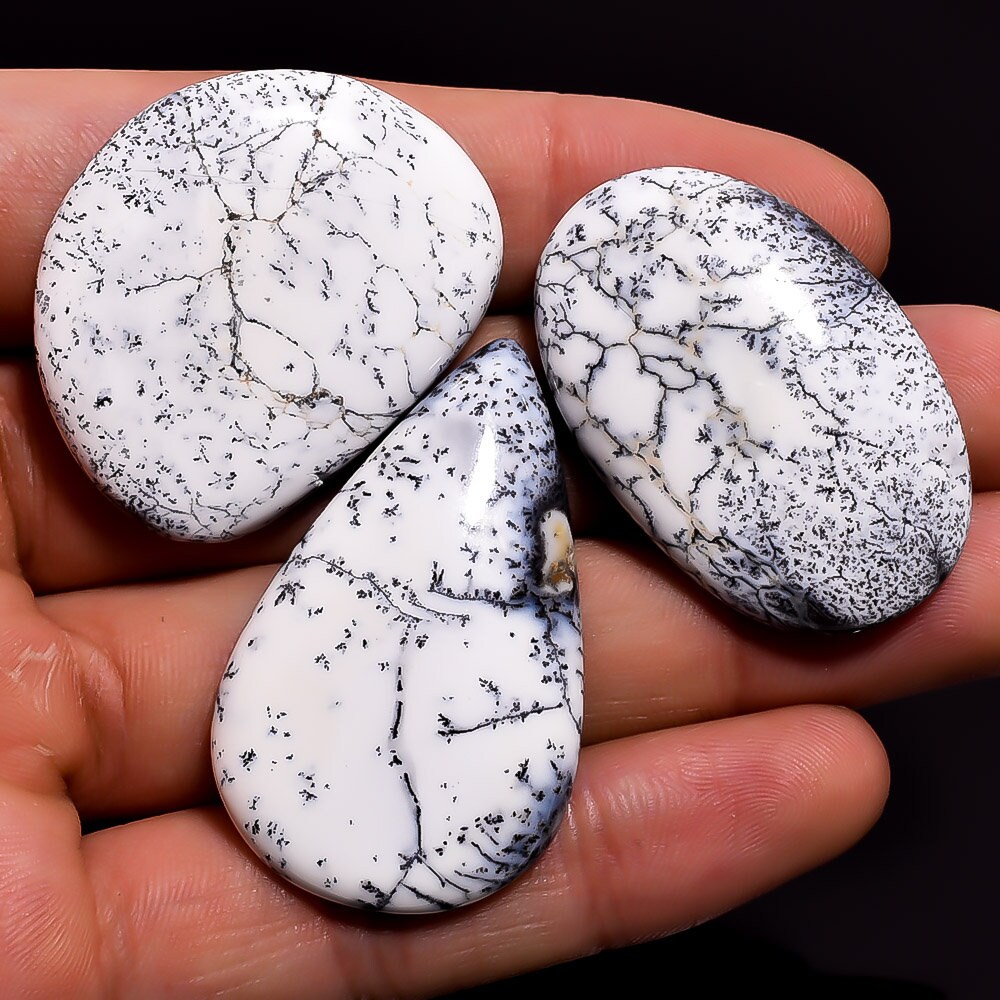 Lot Of 3x5mm To 8x10mm Natural Dendrite Opal Oval Cabochon Loose Gemstone Opal 
