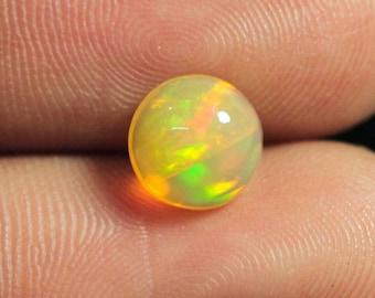 Natural Ethiopian Opal Cabochon Gemstone 7.5mm Round Shape Welo Fire Opal Smooth Loose Gemstone Cabochons Gem Stones Cabs C-20628