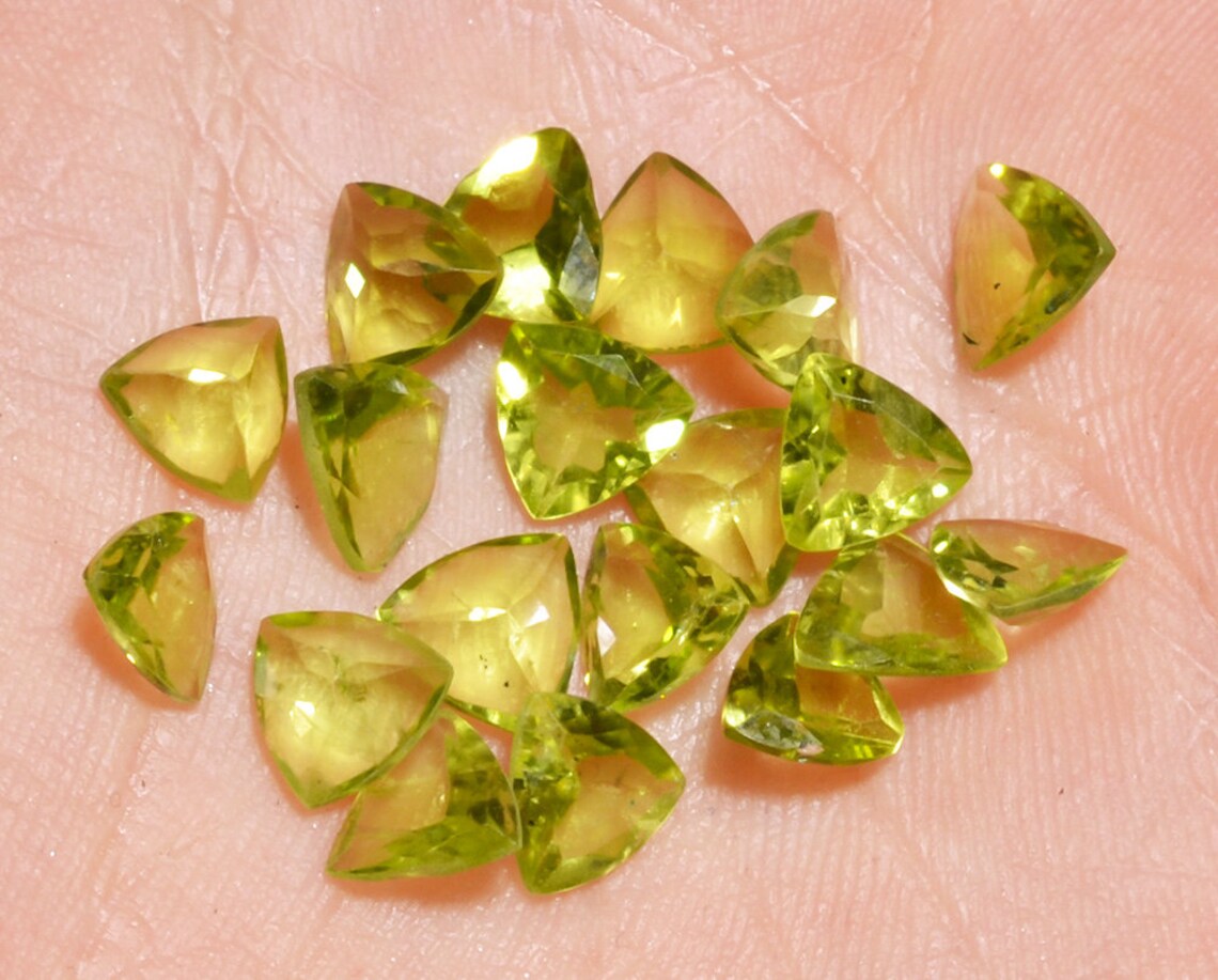 10 Pieces Lot Natural Peridot Faceted Loose Gemstone 6mm Etsy