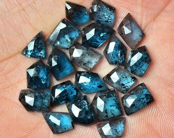 ティールブルーカイヤナイトファセットジェムストーン5個セット 4.5x6