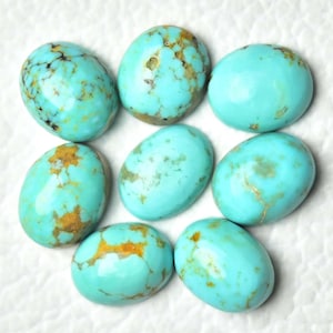 3 Pieces Natural Turquoise Cabochons Lot 7x9mm 8x10mm 8x11 Oval Shape Cabs Genuine Turquoise Cabochon Gemstones Loose Cab Smooth Gems C-4444