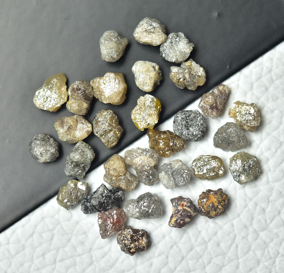 Carats Raw Diamond Natural Gray Brown Loose Genuine Diamonds  Uncut Multi Color Rough Stone for Jewelry Makes C-21946