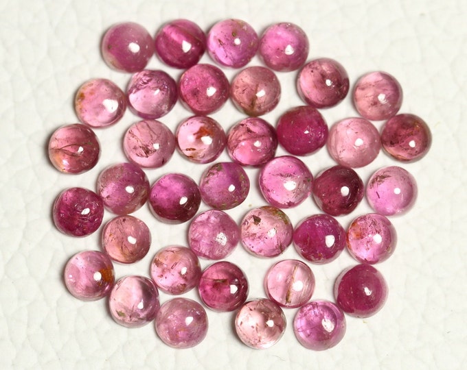 Natural Tourmaline 3 MM Round Multicolor Cabochon Lustrous Loose Gemstone Lot