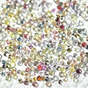 10 Pieces 100% Natural Multi Sapphire Faceted Gemstones Lot 1.3mm- 1.4mm Round Shape No-Heat Sapphire Gemstone Loose Cut Gems Stones C-19833