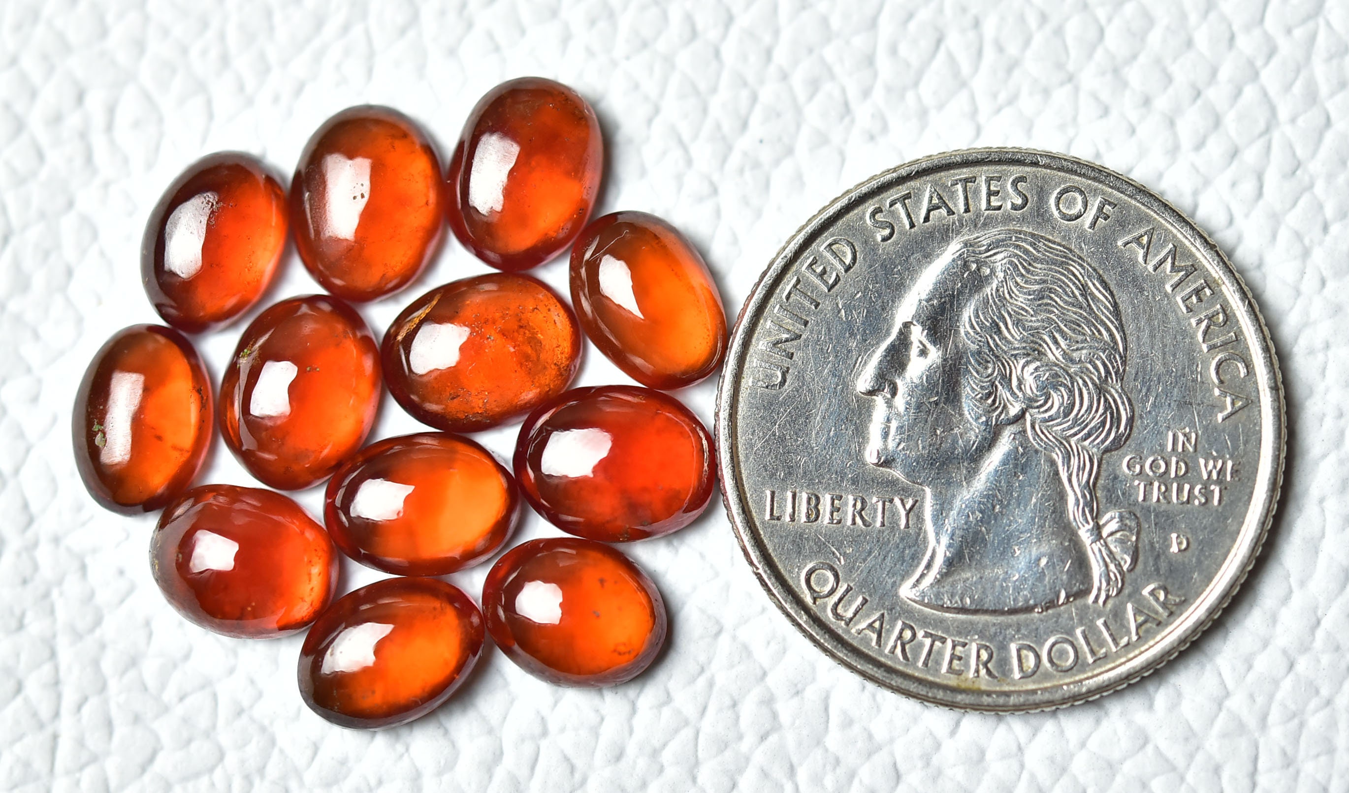 5 Pieces Natural Hessonite Cabochons Gemstone Lot 6x8mm 6.7