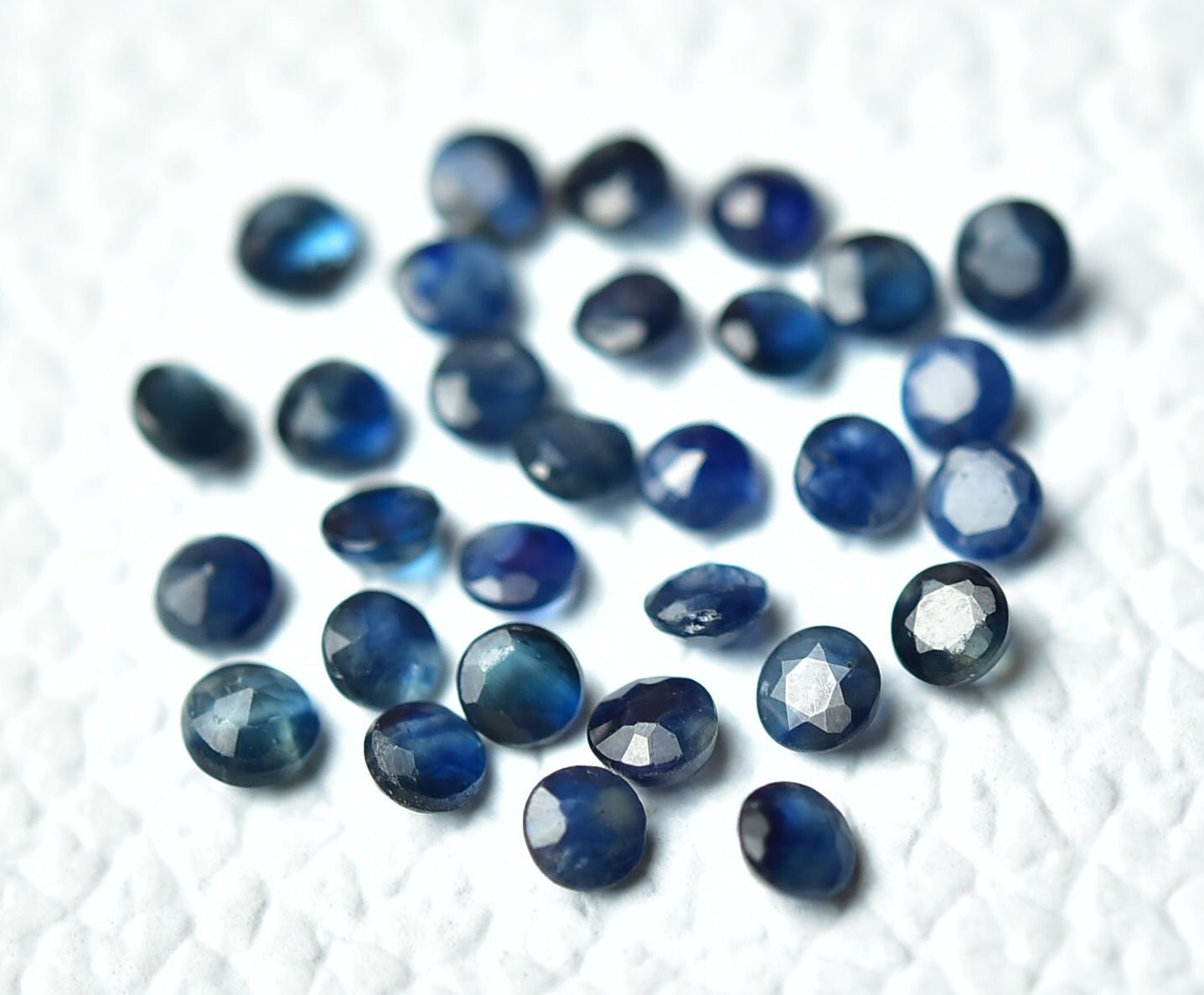 天然ブルーサファイア ファセットルースジェムストーン 10個セット 2.3