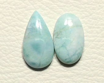 2個入り 純正ラリマーカボション 13 x 22 mm～13 x 24 mm ミックス