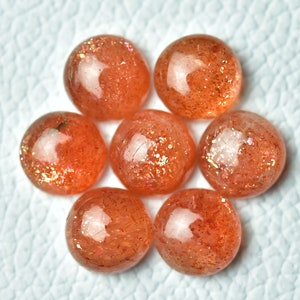 3 Pieces Natural Sun Stone Cabochons Gemstones Lot 10mm 10.5mm Round Shape Genuine Sunstone Gemstone Cabochon Loose Smooth Stone Cab C-17087