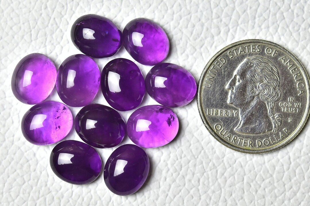 Lot De Pierres Fines Ovales - Améthyste Et CZ - 100 Carats Au Total - Neuf Pour Création Bijoux