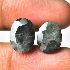 2 Pieces Natural Blue Sapphire Faceted Loose Gemstones 10x12.7mm to 10x13.7mm Oval Shape Sapphire Gemstone Cut Gems Stones C-3115