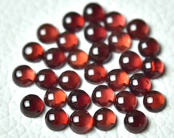 10 Pieces Natural Garnet Cabochon Lot 3mm 4mm Round Shape Rare Garnet Gemstones Cabs Loose Smooth Stones Gems Calibrated Cabochons C-19719