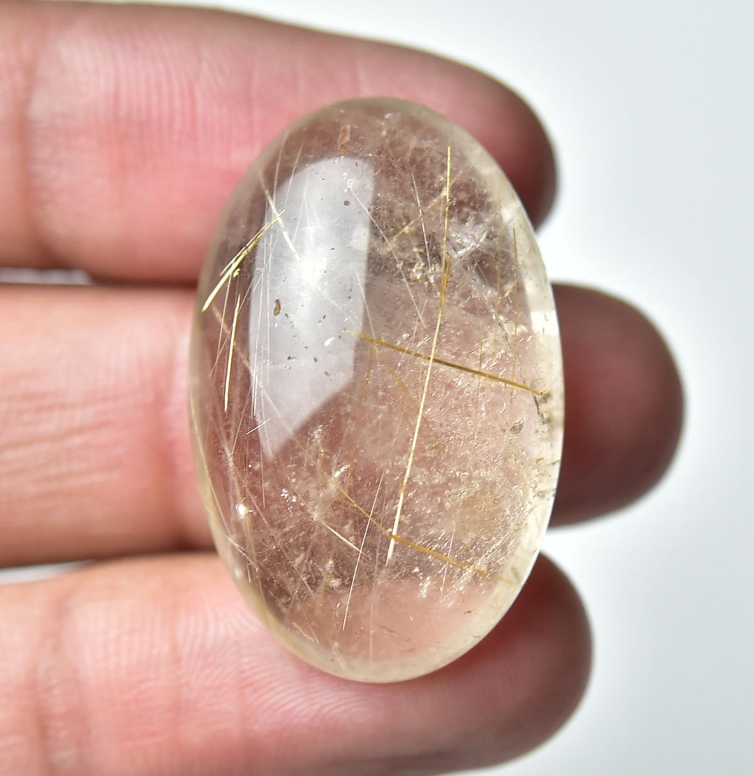 1 Piece Natural Golden Rutile Cabochon 20x31mm Oval Shape Genuine ...