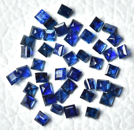 Lot De Saphirs Naturels 1,5 Mm – Ronds Facettés Bleu Noir, Brut, Non Certifié
