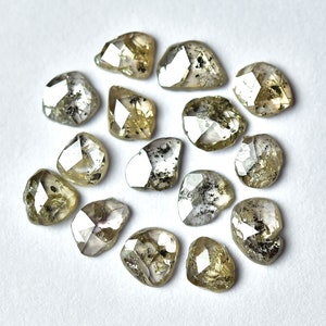 5 Pieces Natual Rose Cut Diamond Slice 2.5x3.5mm - 3x3.5mm Loose Brown Salt and Pepper Faceted Odd Shape Diamonds Slices For Jewelry C-21919