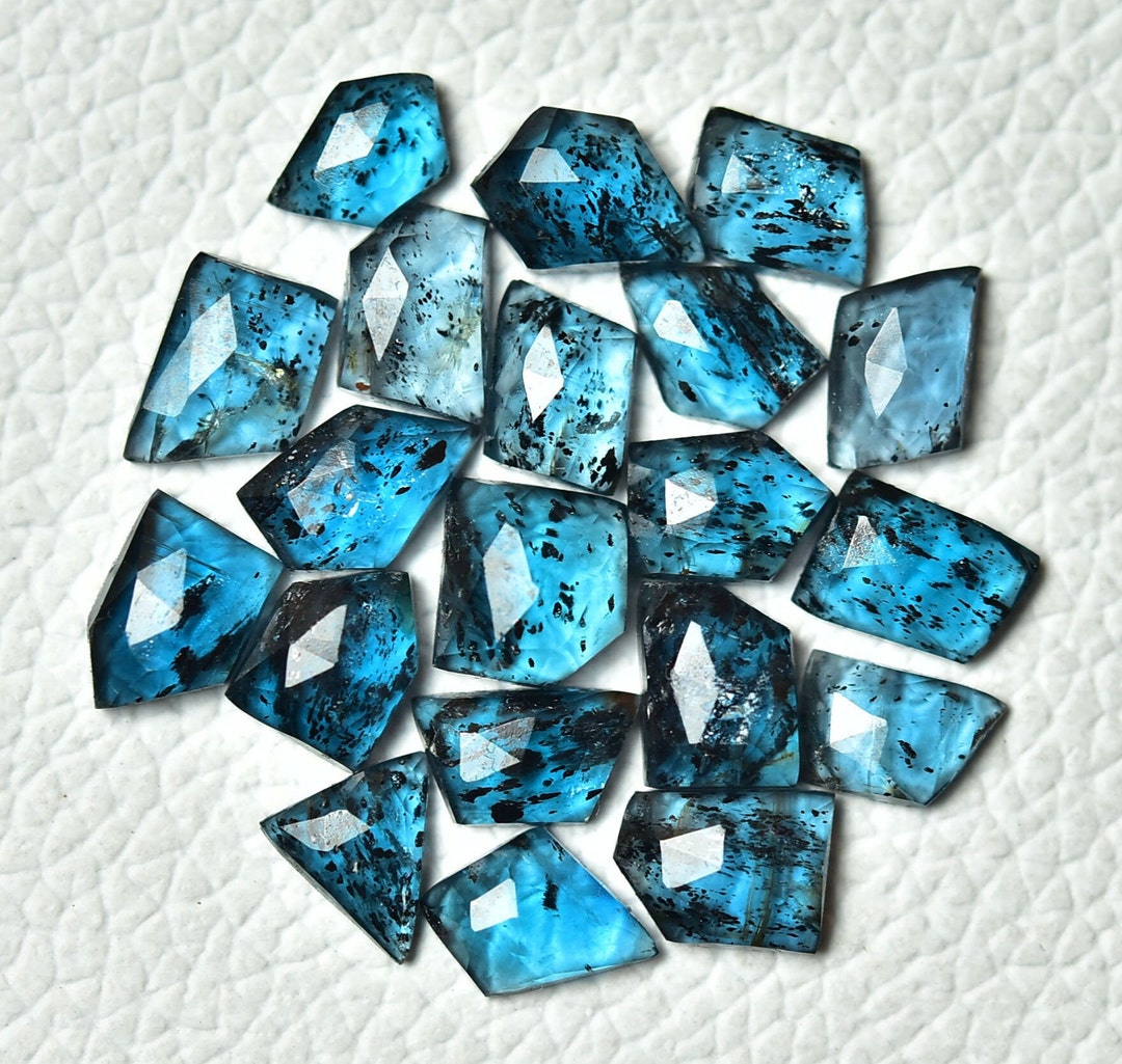 5 Pieces Teal Blue Kyanite Faceted Gemstone 4.5x6.5mm-6x8mm Odd Shape
