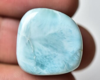 1 Piece Natural Genuine Larimar Cabochon 18x18mm Fancy Shape Larimar Gemstones Cabochons Smooth Gems Stones Loose Cabs Semi Precious C-15025